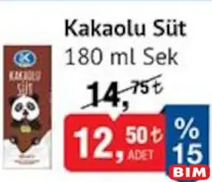 SEK KAKAOLU SÜT 180 ML fiyat ve kampanya bilgisi